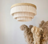 Fringe Pendant Light, Cotton Pendant Light Fixture, Boho Light, Nursery Ceiling Lamp